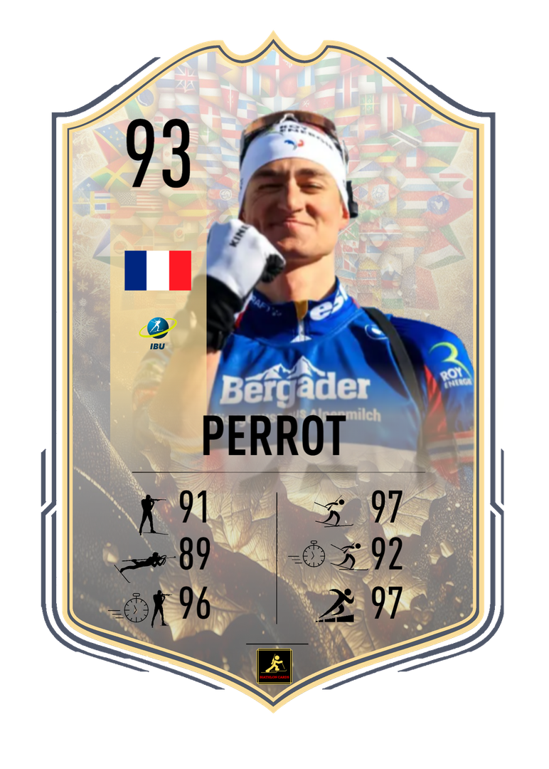 Eric Perrot - Lenzerheide 2025 World Championships Star - Individual and Mixed Relay World Champion - Men Relay Runner-up - 3rd of the pursuit - Biathlon Cards